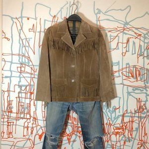Vintage Brandon Thomas khaki suede jacket